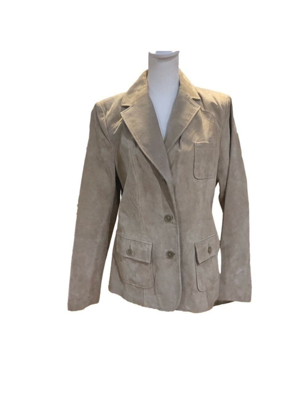 Style & Co Size M sueded leather blazer/jacket. Fully lined. Front pockets